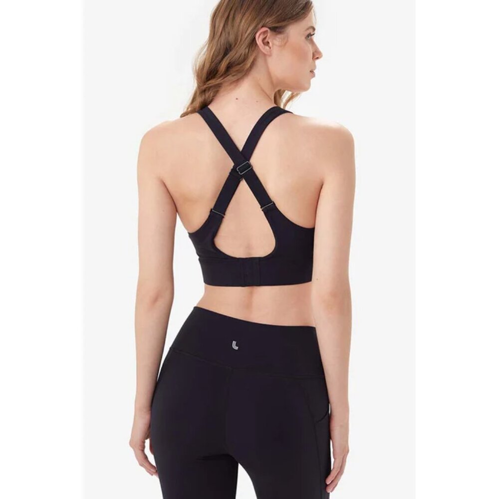 Lole Burst Up sports bra with cross back in black size m
